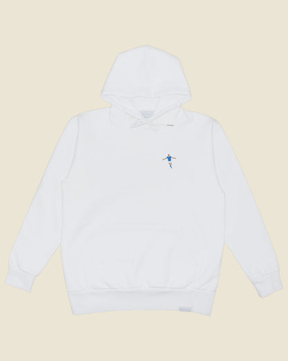 fodboldtrøje rasmus højlund napoli, hvid hoodie front