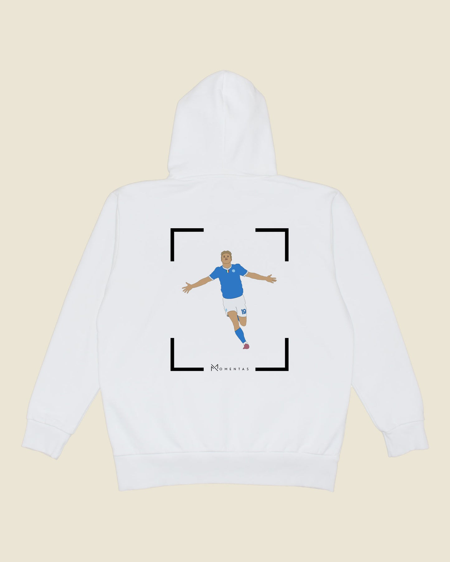 fodboldtrøje rasmus højlund napoli, hvid hoodie ryg
