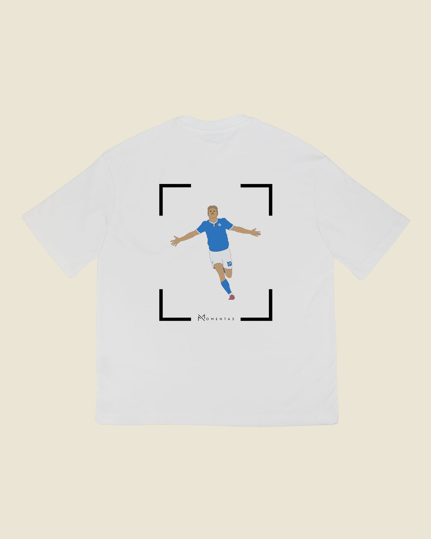 fodboldtrøje rasmus højlund napoli, hvid oversized t-shirt ryg