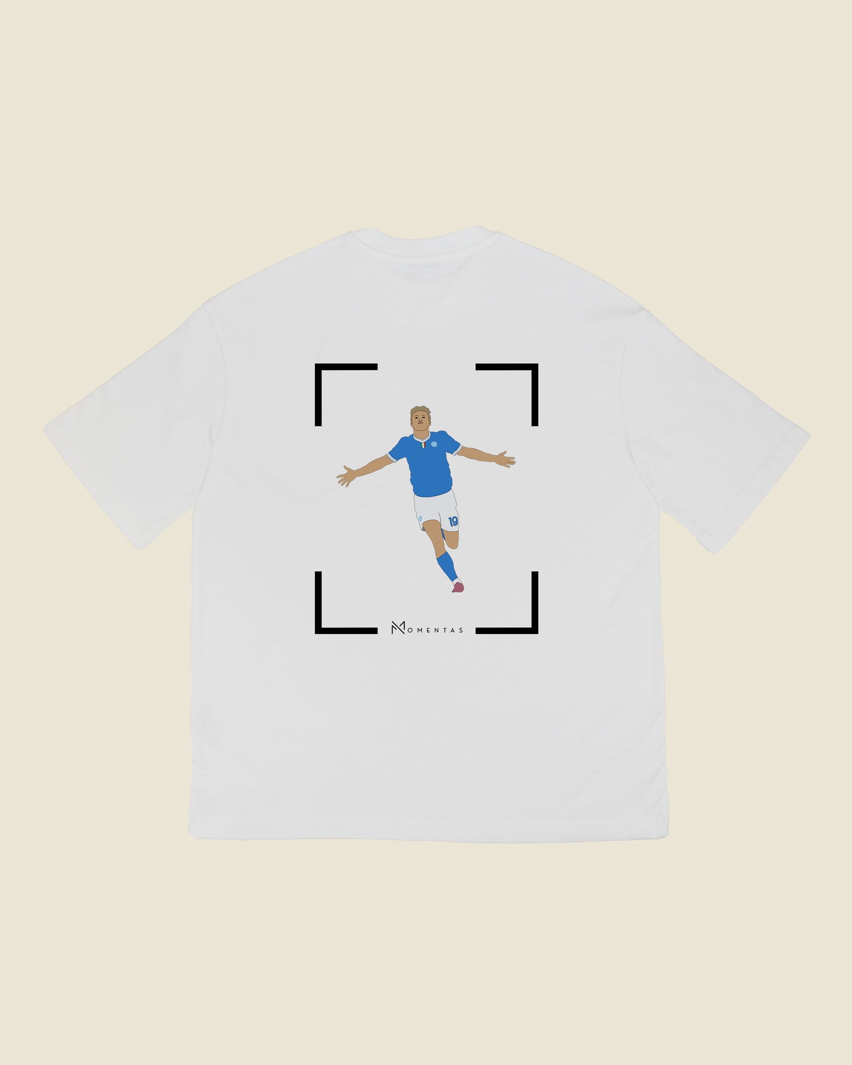 fodboldtrøje rasmus højlund napoli, hvid oversized t-shirt ryg