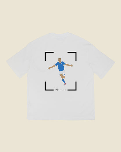 fodboldtrøje rasmus højlund napoli, hvid oversized t-shirt ryg