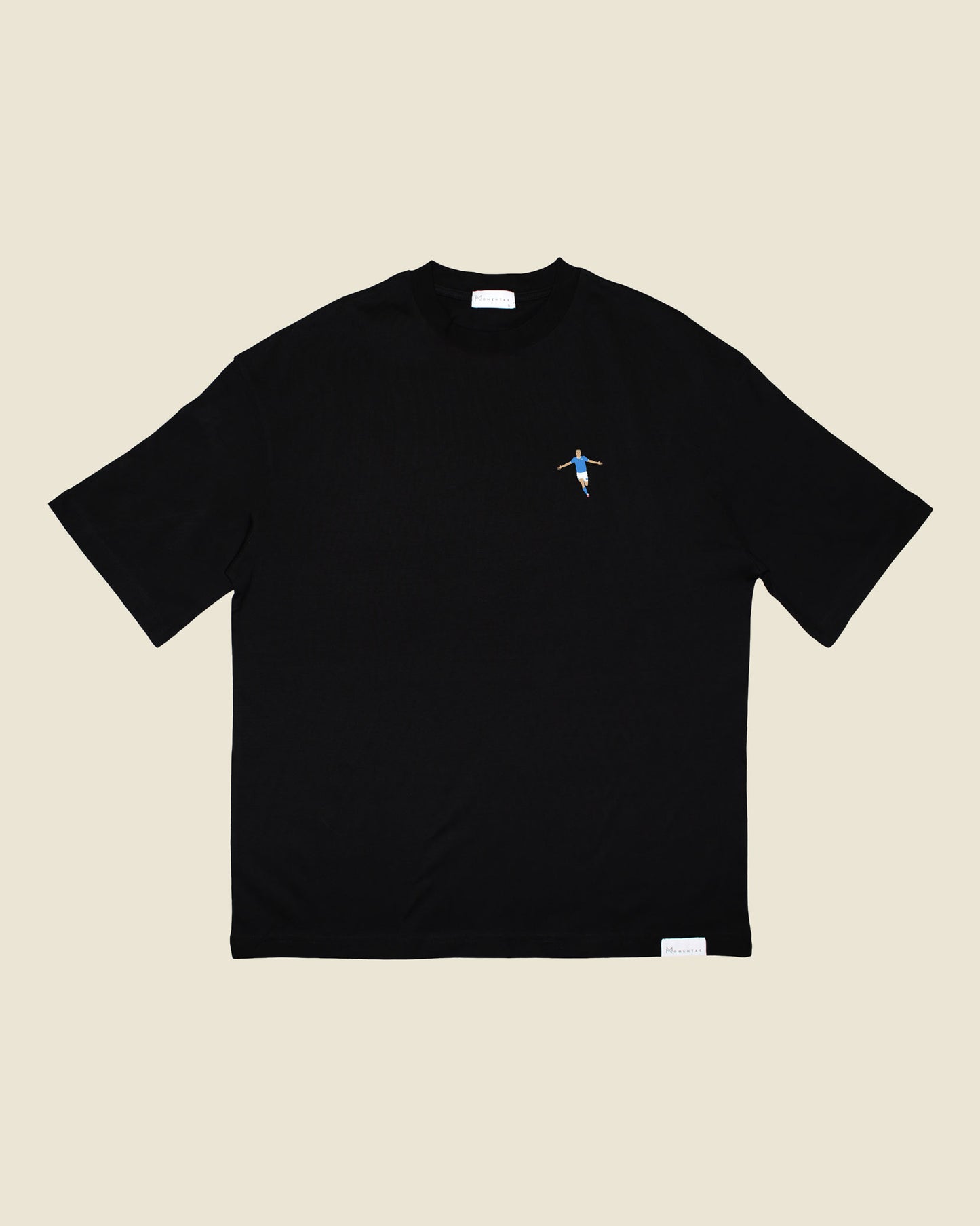 fodboldtrøje rasmus højlund napoli, sort oversized t-shirt front