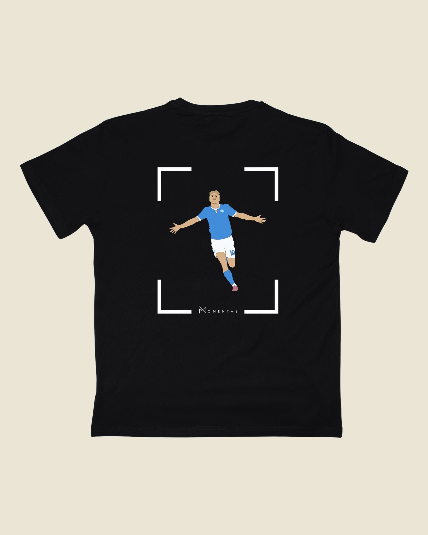 fodboldtrøje rasmus højlund napoli, sort t-shirt ryg