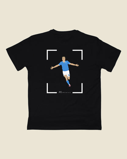 fodboldtrøje rasmus højlund napoli, sort t-shirt ryg