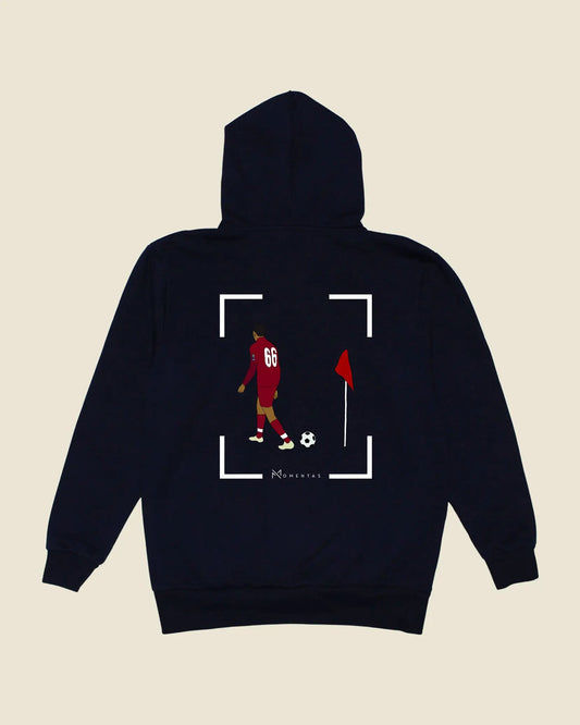 fodboldtrøje trent alexander-arnold liverpool, navyblå hoodie ryg