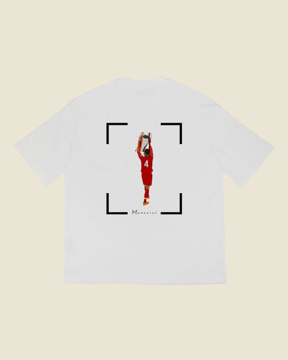 fodboldtrøje virgil van dijk liverpool, hvid oversized t-shirt ryg