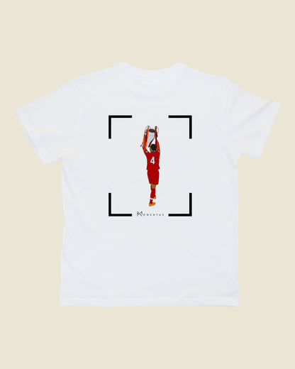 fodboldtrøje virgil van dijk liverpool, hvid t-shirt ryg