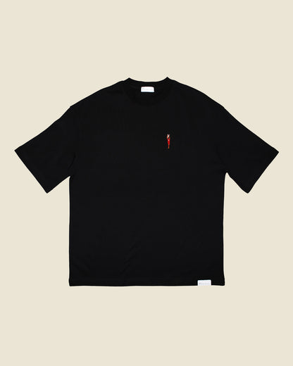 fodboldtrøje virgil van dijk liverpool, sort oversized t-shirt front