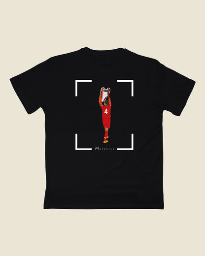 fodboldtrøje virgil van dijk liverpool, sort t-shirt ryg