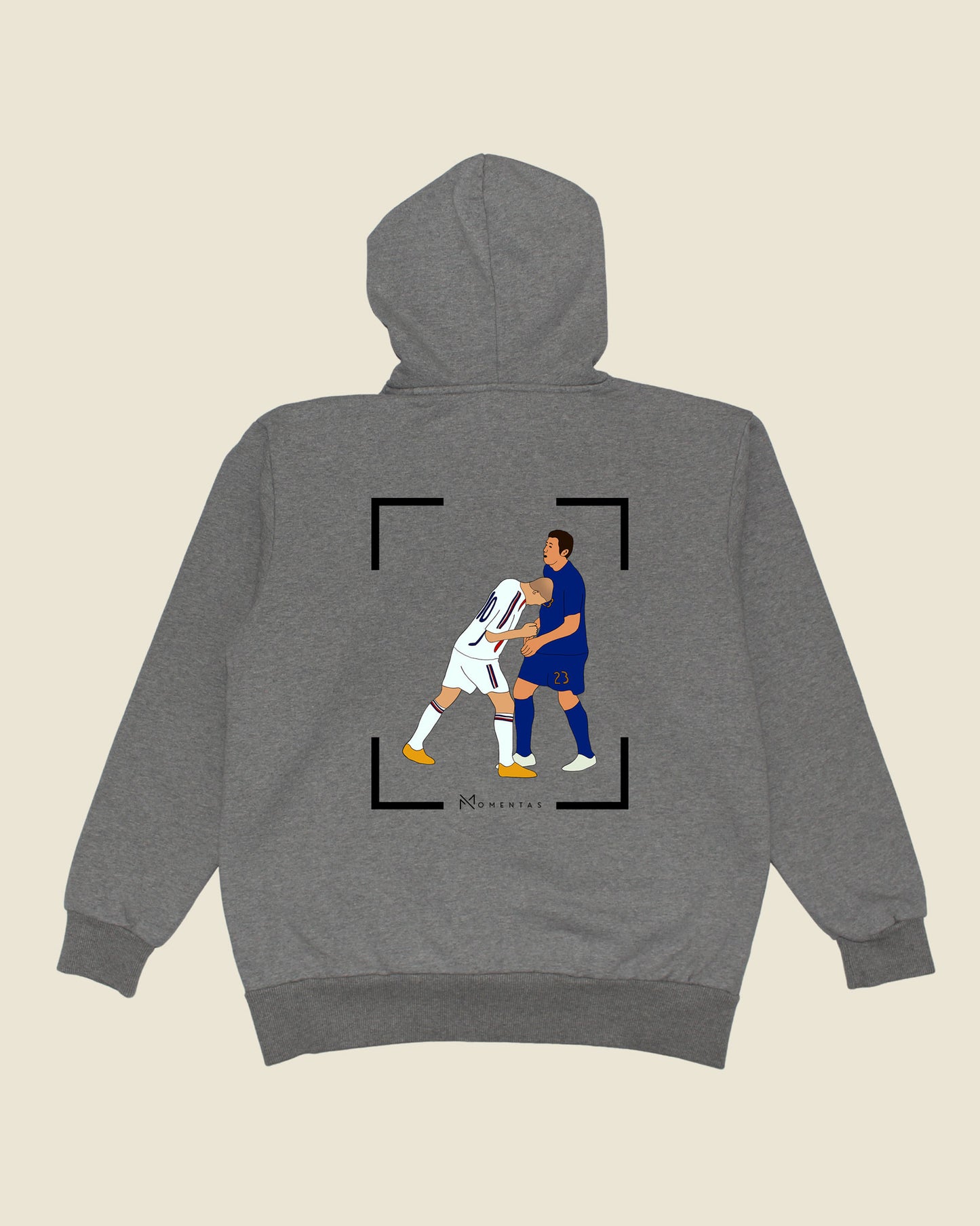 fodboldtrøje zinedine zidane frankrig, grå hoodie ryg