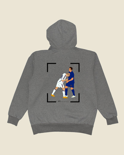 fodboldtrøje zinedine zidane frankrig, grå hoodie ryg