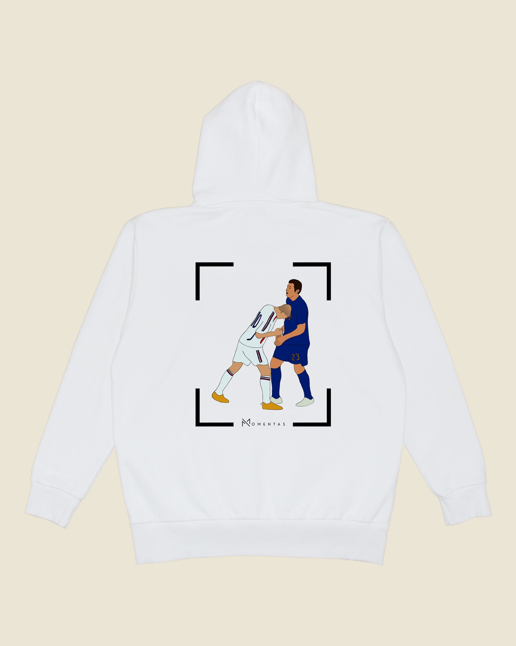 fodboldtrøje zinedine zidane frankrig, hvid hoodie ryg