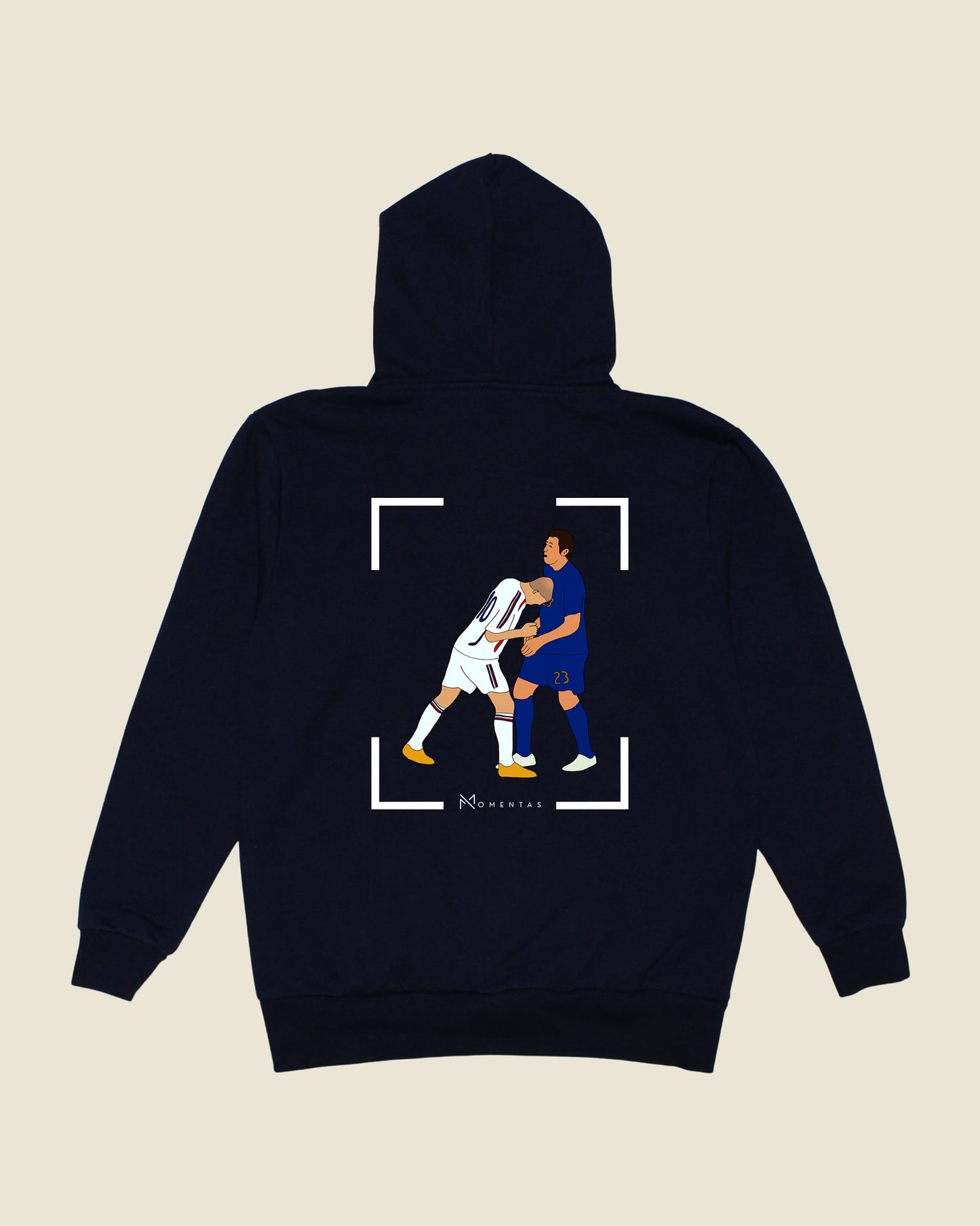 fodboldtrøje zinedine zidane frankrig, navyblå hoodie ryg