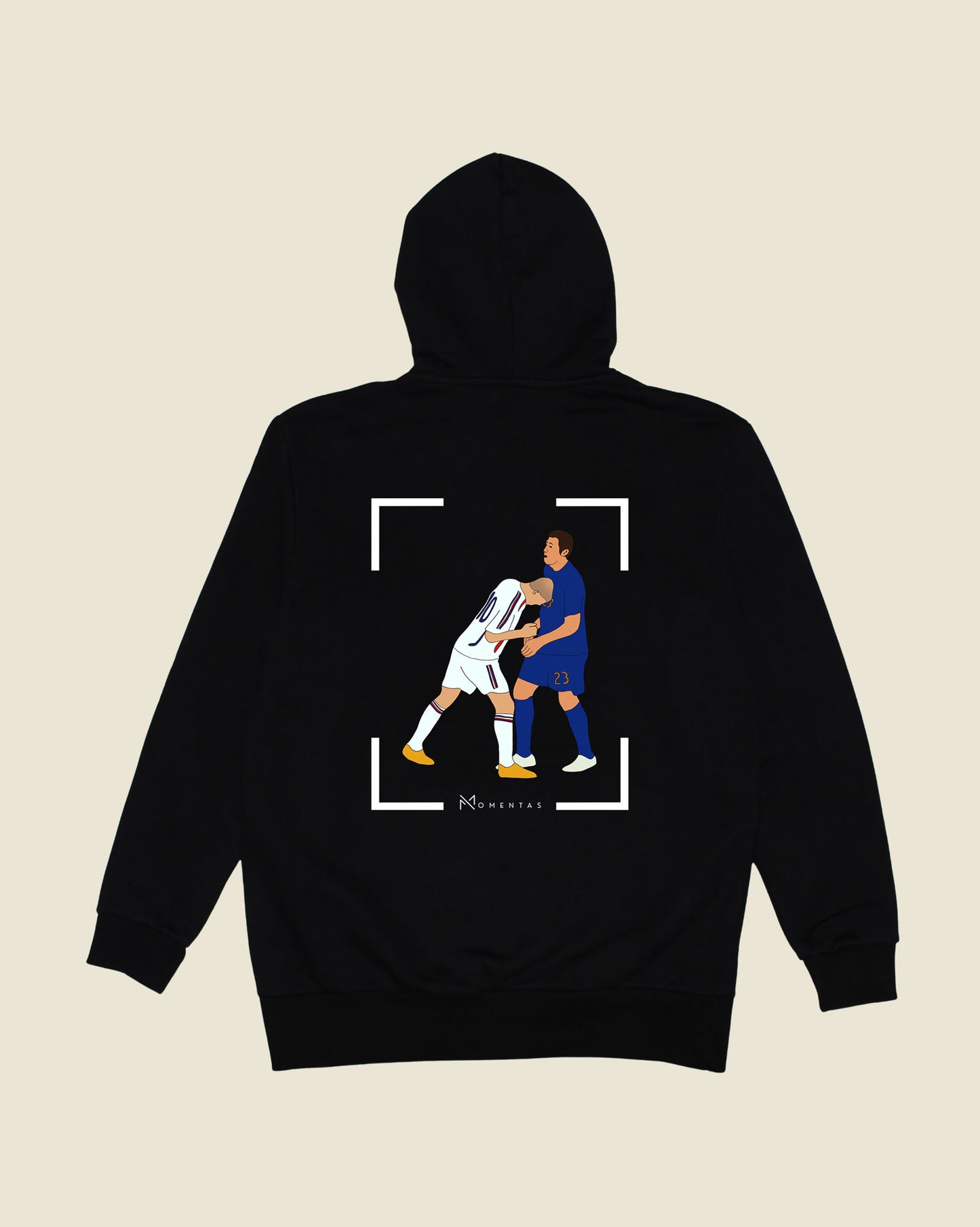 fodboldtrøje zinedine zidane frankrig, sort hoodie ryg