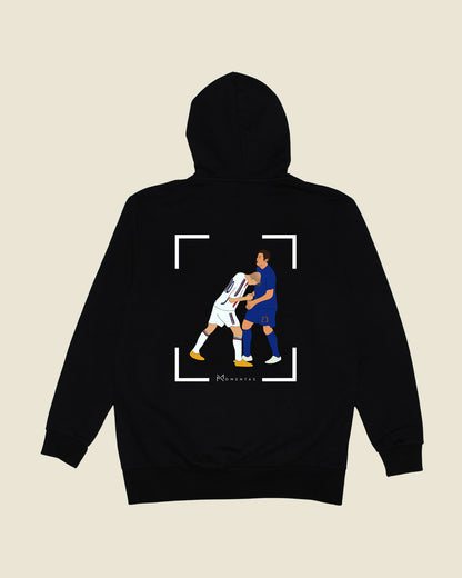 fodboldtrøje zinedine zidane frankrig, sort hoodie ryg