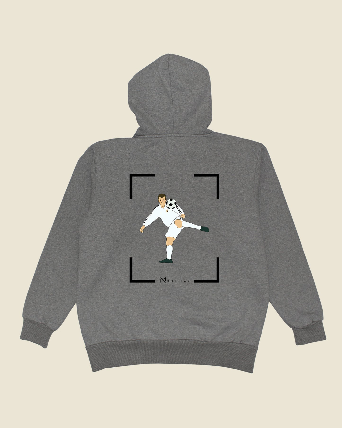 fodboldtrøje zinedine zidane real madrid, grå hoodie ryg