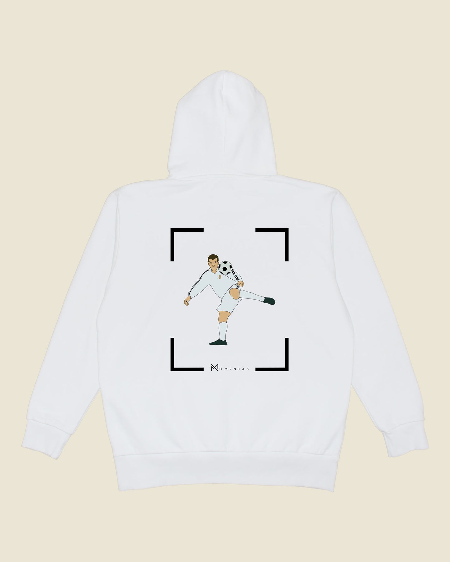 fodboldtrøje zinedine zidane real madrid, hvid hoodie ryg