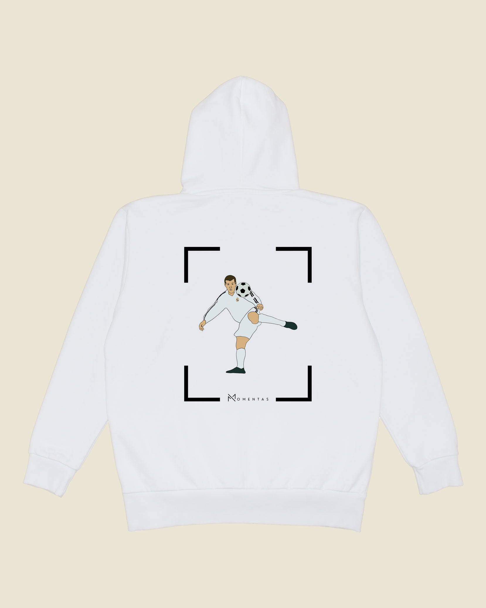 fodboldtrøje zinedine zidane real madrid, hvid hoodie ryg