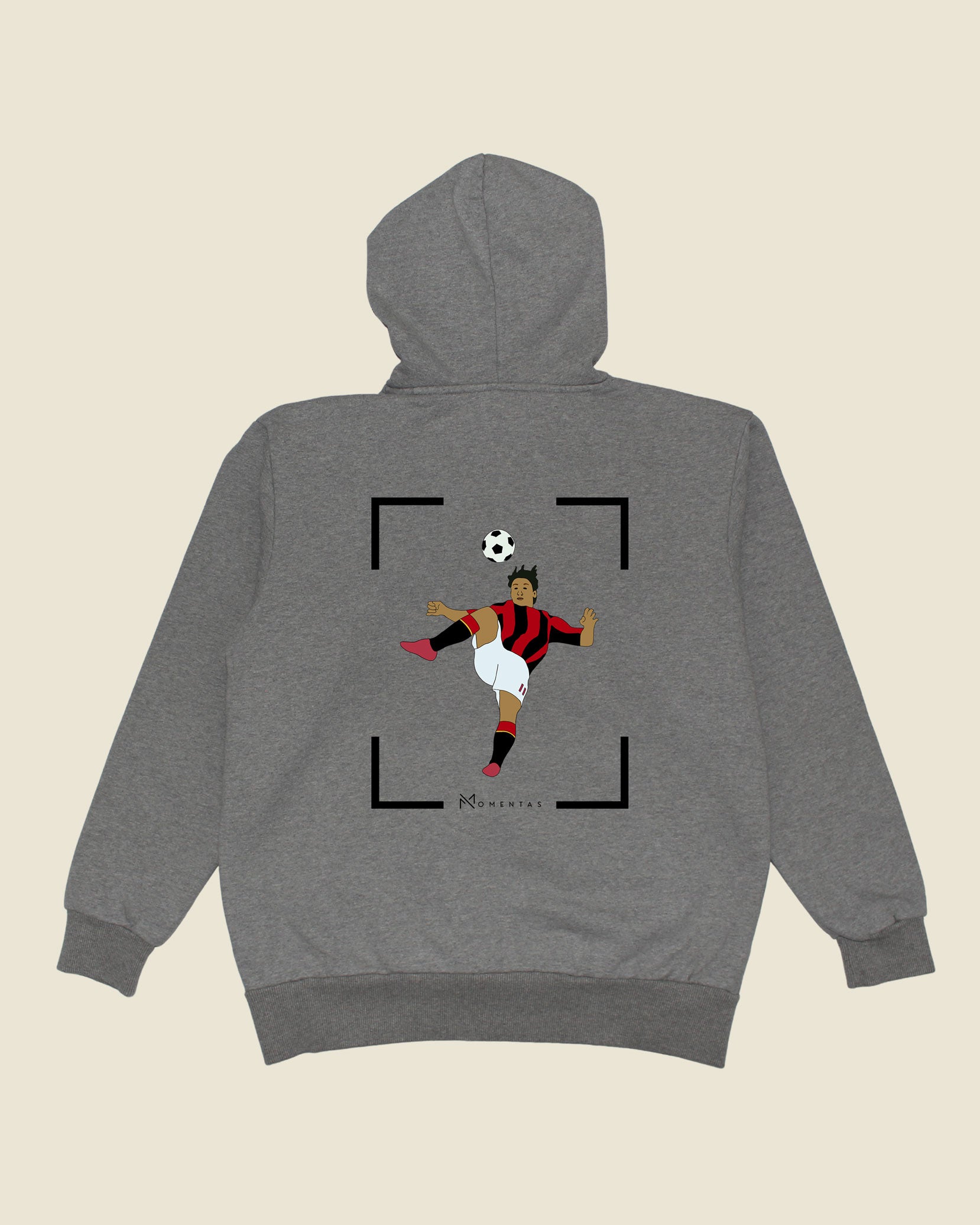 fodboldtrøje zlatan ibrahimovic ac milan, grå hoodie ryg