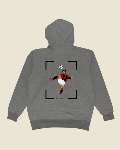 fodboldtrøje zlatan ibrahimovic ac milan, grå hoodie ryg