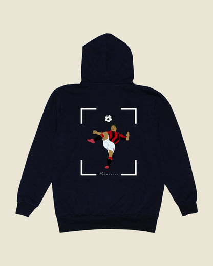 fodboldtrøje zlatan ibrahimovic ac milan, navyblå hoodie ryg