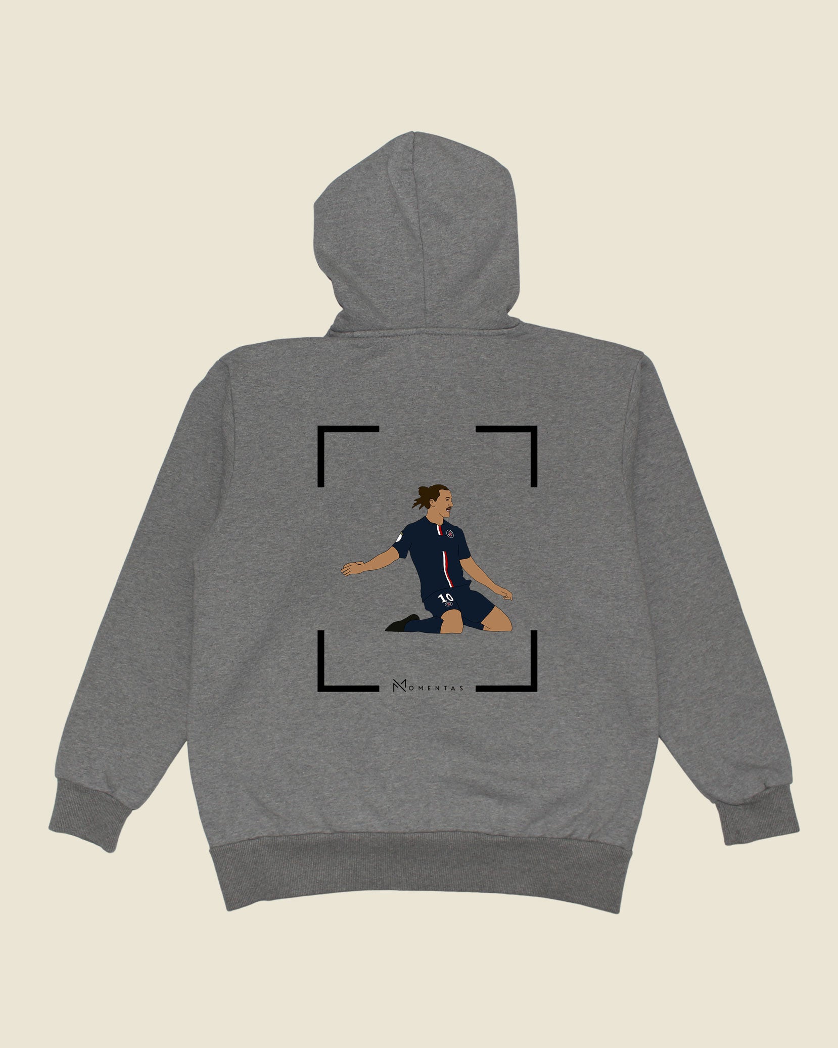 fodboldtrøje zlatan ibrahimovic psg, grå hoodie ryg
