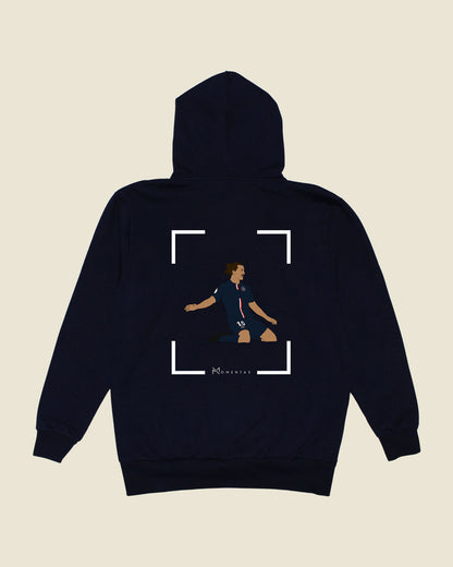 fodboldtrøje zlatan ibrahimovic psg, navyblå hoodie ryg
