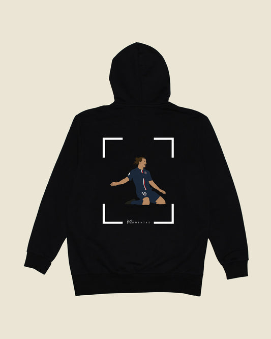 fodboldtrøje zlatan ibrahimovic psg, sort hoodie ryg