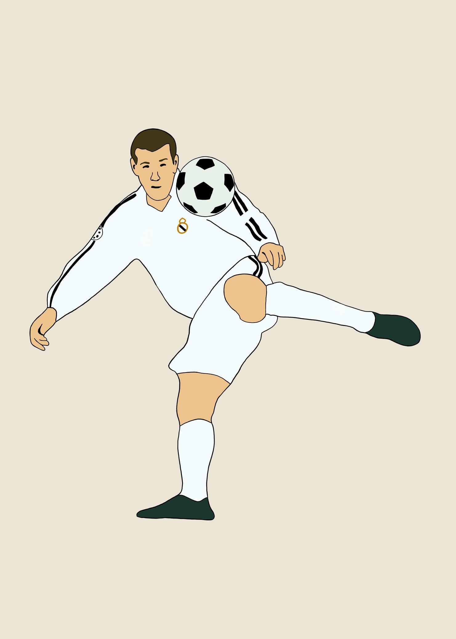 fodboldtrøje zinedine zidane real madrid spanien laliga 